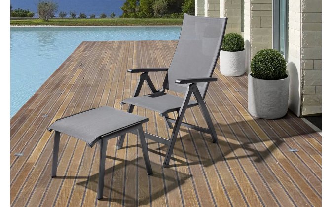 Fotel pozycyjny szary z opcjonalnym podnóżkiem CRUISE bizzotto