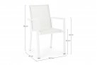 Białe krzesło aluminiowe na taras stołowe szara tekstylina KONNOR bizzotto