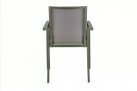 Oliwkowe krzesło aluminiowe na taras stołowe szara tekstylina KONNOR bizzotto