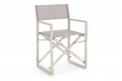 Beżowe składane krzesło reżyserskie aluminiowe KONNOR 