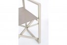 Beżowe składane krzesło reżyserskie aluminiowe KONNOR 