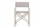 Beżowe składane krzesło reżyserskie aluminiowe KONNOR 
