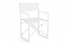 Białe składane krzesło reżyserskie aluminiowe KONNOR 