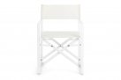 Białe składane krzesło reżyserskie aluminiowe KONNOR 