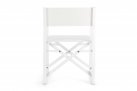 Białe składane krzesło reżyserskie aluminiowe KONNOR 