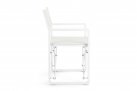 Białe składane krzesło reżyserskie aluminiowe KONNOR 
