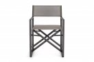 Szare składane krzesło reżyserskie aluminiowe KONNOR 