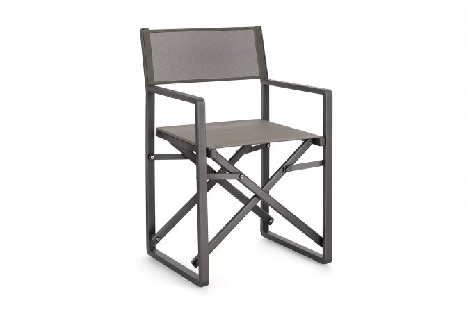 Szare składane krzesło reżyserskie aluminiowe KONNOR