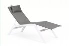 Szary półleżak ogrodowy aluminiowy z ciemnoszarą tekstyliną KRION bizzotto