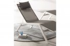 Szary półleżak ogrodowy aluminiowy z ciemnoszarą tekstyliną KRION bizzotto