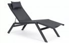 Szary półleżak ogrodowy aluminiowy z szarą tekstyliną KRION bizzotto