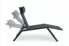 Szary półleżak ogrodowy aluminiowy z szarą tekstyliną KRION bizzotto