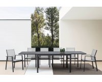 Ciemnoszary zestaw obiadowy ogrodowy aluminiowy z 8 krzeslami PELAGIUS bizzotto