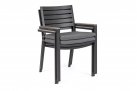 Sztaplowane szare krzesło stołowe na taras z poduszką podłokietniki CIEMNOSZARE BELMAR bizzotto