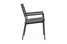 Sztaplowane szare krzesło stołowe na taras z poduszką podłokietniki CIEMNOSZARE BELMAR bizzotto