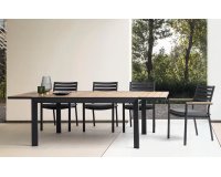 Komplet mebli ogrodowych stołowych z szarego aluminium BELMAR bizzotto