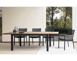 Komplet mebli ogrodowych stołowych z szarego aluminium BELMAR bizzotto