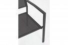 Ciemnoszare krzesło stołowe z podłokietnikami aluminiowe HILDE bizzotto
