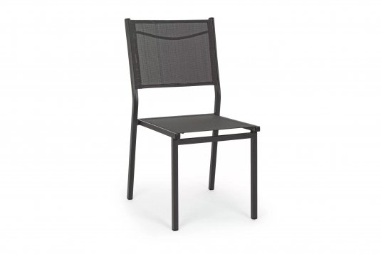 Szare krzesło stołowe aluminiowe HILDE bizzotto