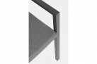 Ciemnoszare aluminiowe krzesło sztaplowane HELINA bizzottoz poduszką 