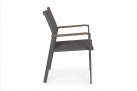 Ciemnoszare krzesło ogrodowe aluminiowe KUBIK bizzotto