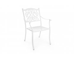 Białe odlewane krzesło aluminiowe ogrodowe IVREA bizzotto
