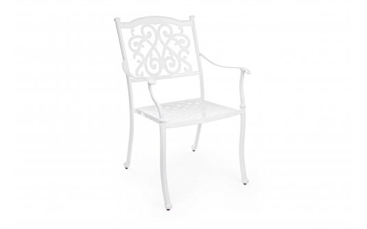 Białe odlewane krzesło aluminiowe ogrodowe IVREA bizzotto Białe odlewane krzesło aluminiowe ogrodowe IVREA bizzotto