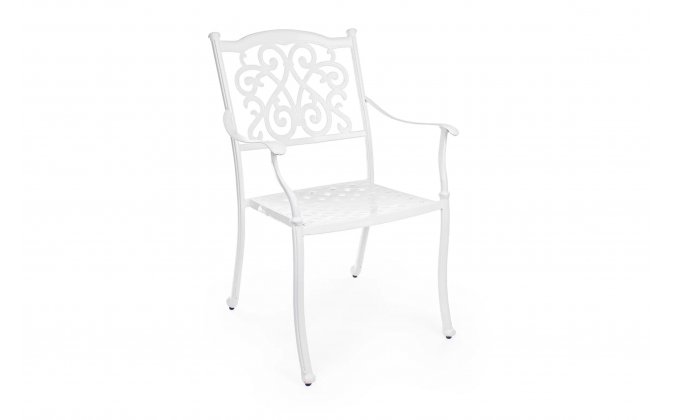 Białe odlewane krzesło aluminiowe ogrodowe IVREA bizzotto