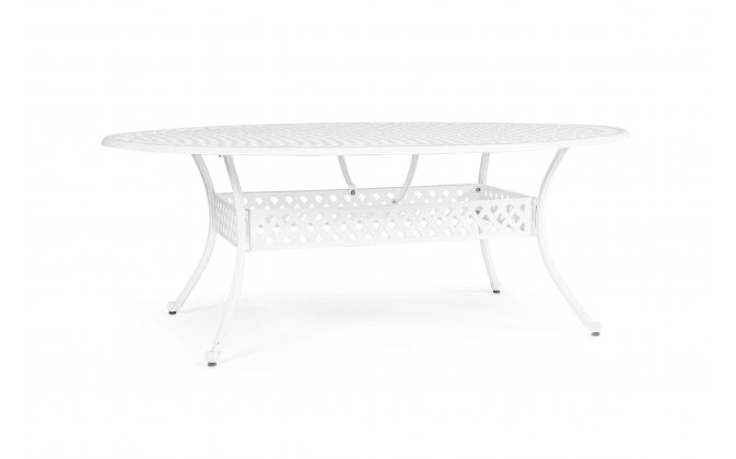 Biały klasyczny stół aluminiowy IVREA na taras 201x148 cm bizzotto