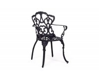 Klasyczne krzesło z odlewanego aluminium ciemnoszare VICTORIA bizzotto