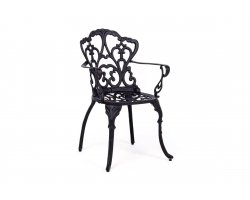 Klasyczne krzesło z odlewanego aluminium ciemnoszare VICTORIA bizzotto