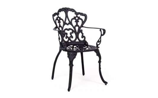 Klasyczne krzesło z odlewanego aluminium ciemnoszare VICTORIA bizzotto Klasyczne krzesło z odlewanego aluminium ciemnoszare VICTORIA bizzotto