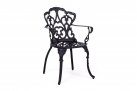 Klasyczne krzesło z odlewanego aluminium ciemnoszare VICTORIA bizzotto