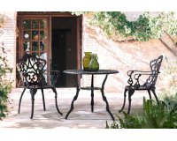 Zestaw balkonowy stołowy dla dwojga z odlewanego aluminium ciemnoszare VICTORIA bizzotto
