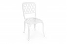 Klasyczne krzesło z odlewanego aluminium ciemnoszare FAENZA bizzotto białe