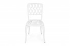 Klasyczne krzesło z odlewanego aluminium ciemnoszare FAENZA bizzotto białe