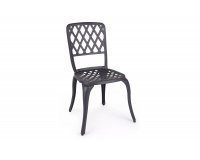 Klasyczne krzesło z odlewanego aluminium ciemnoszare FAENZA bizzotto ciemnoszare