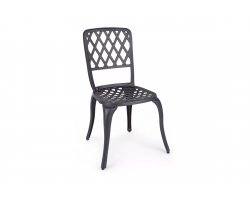 Klasyczne krzesło z odlewanego aluminium ciemnoszare FAENZA bizzotto ciemnoszare