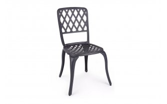 Klasyczne krzesło z odlewanego aluminium ciemnoszare FAENZA bizzotto ciemnoszare