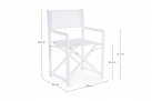 Biały składany fotel ogrodowy reżyserskie aluminiowy TAYLOR bizzotto