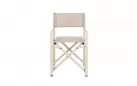 Jasnobeżowy składany fotel ogrodowy reżyserski aluminiowy TAYLOR bizzotto
