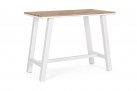 Stół barowy ogrodowy aluminiowy biały blat efekt drewna SKIPPER bizzotto