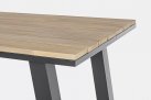 Stół barowy ogrodowy aluminiowy ciemnoszary blat efekt drewna SKIPPER bizzotto