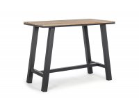 Stół barowy ogrodowy aluminiowy ciemnoszary blat efekt drewna SKIPPER bizzotto