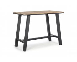 Stół barowy ogrodowy aluminiowy ciemnoszary blat efekt drewna SKIPPER bizzotto