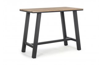 Stół barowy ogrodowy aluminiowy ciemnoszary blat efekt drewna SKIPPER bizzotto