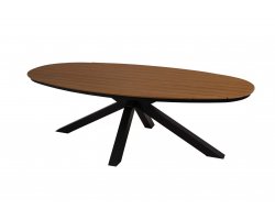 Owalny stół ogodowy z podstawie aluminiowej i blacie z kompozytu drewnianego ala teak AREZZO OVAL 240x110