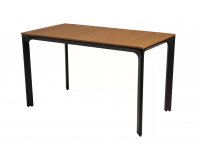 Prostokątny stół ogrodowy aluminium antracyt blat kompozyt teak AREZZO 130x70