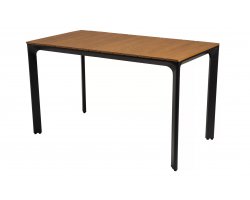Prostokątny stół ogrodowy aluminium antracyt blat kompozyt teak AREZZO 130x70