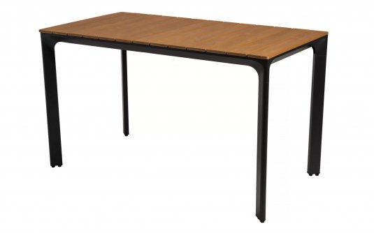 Prostokątny stół ogrodowy aluminium antracyt blat kompozyt teak AREZZO 130x70